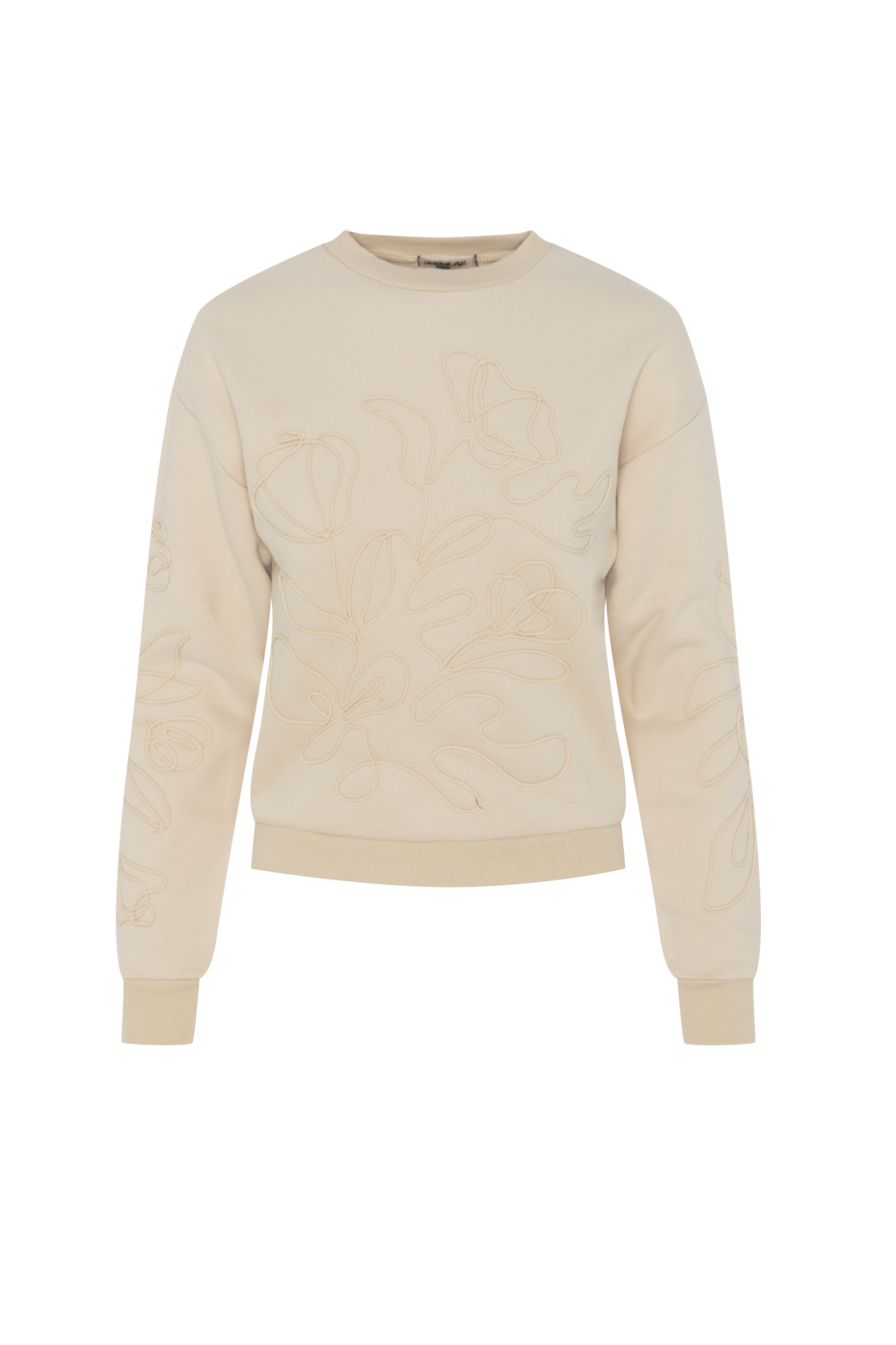 Rope Embroidered Sweatshirt in Cream by Unclear