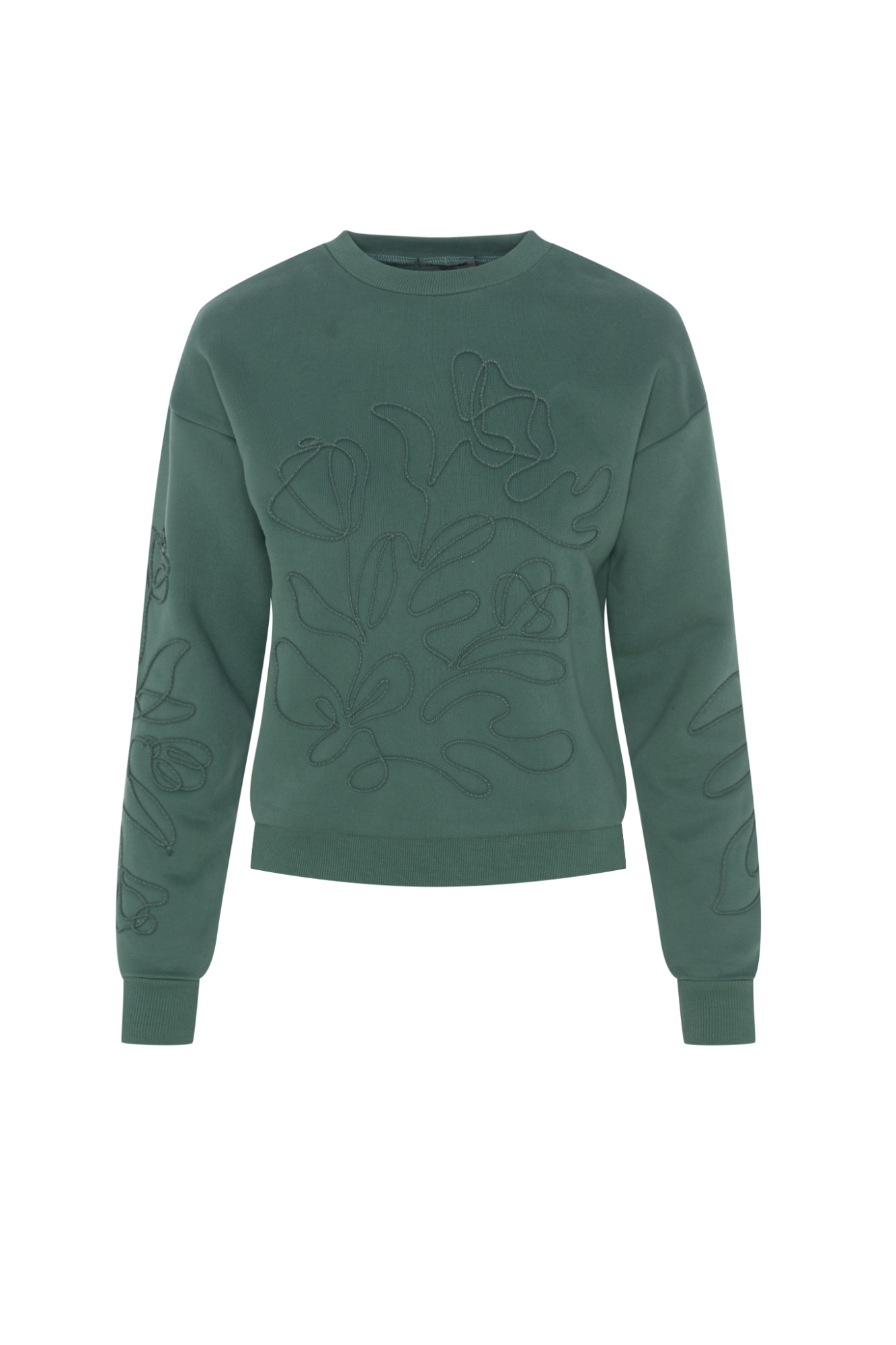 Rope Embroidered Sweatshirt in Green by Unclear