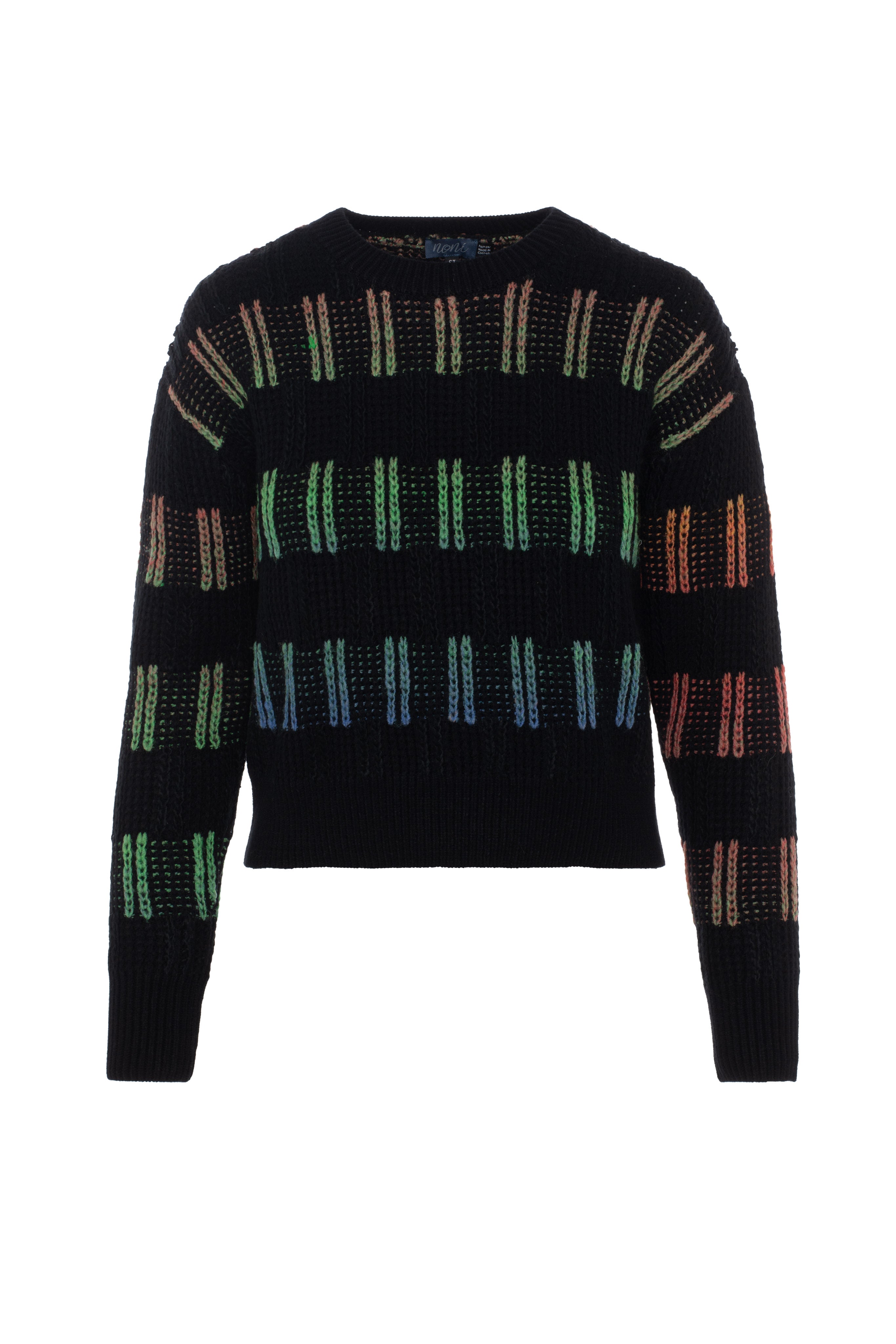 Multicolor Knit Sweater in Black by Noni