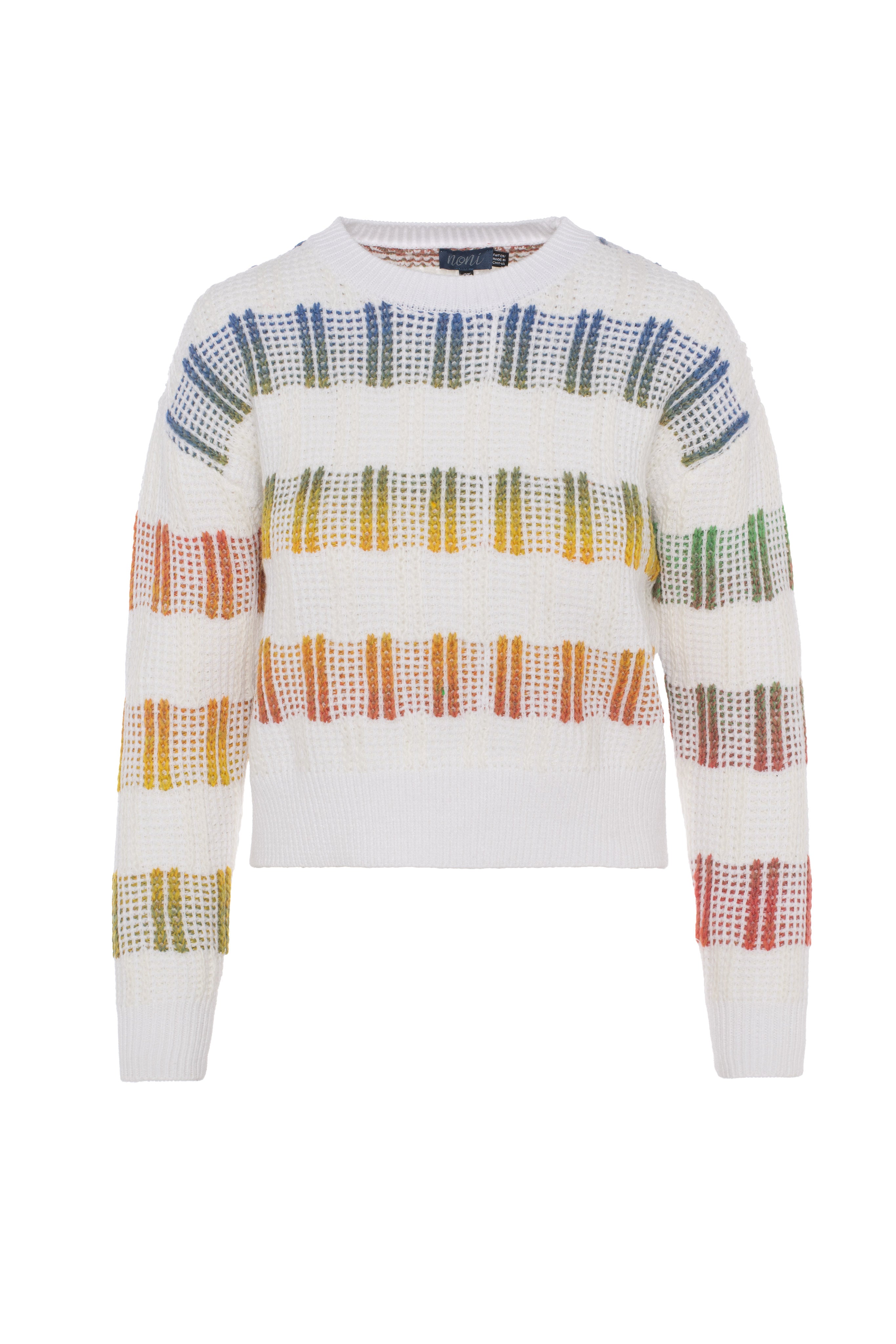 Multicolor Knit Sweater in Cream by Noni