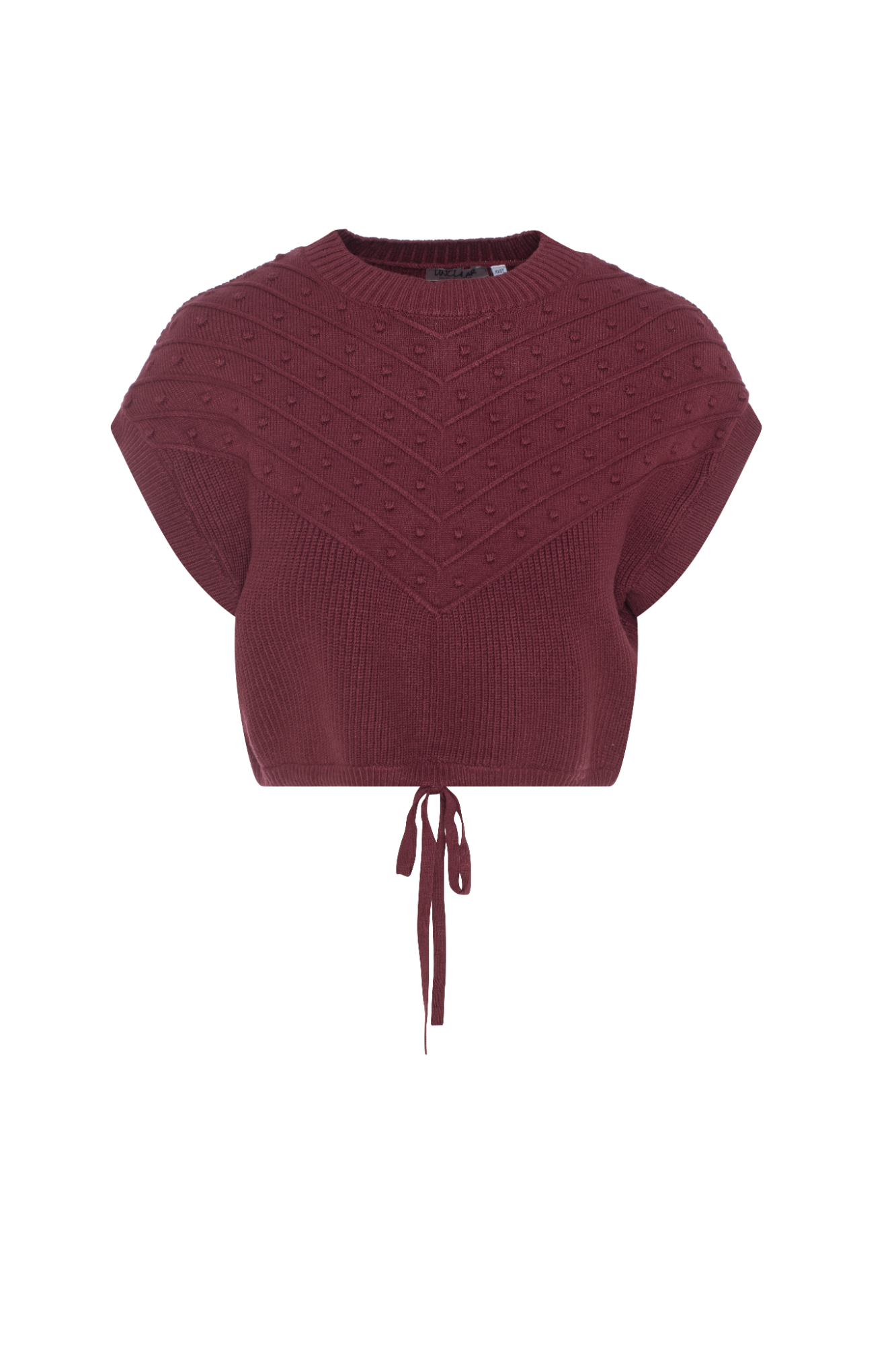 Crop Knit Vest in Burgundy by Unclear