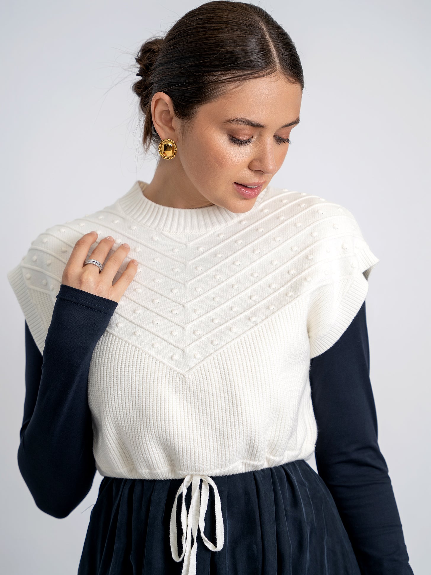 Crop Knit Vest in by Unclear