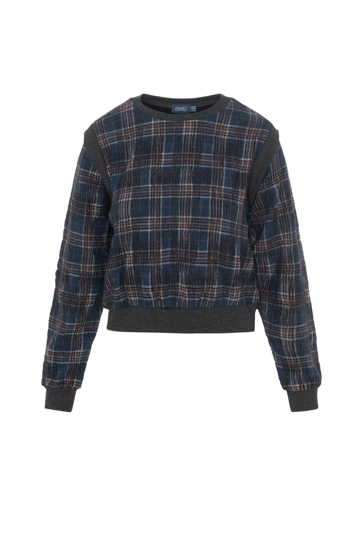 Crinkled Sweater in Blue by Noni