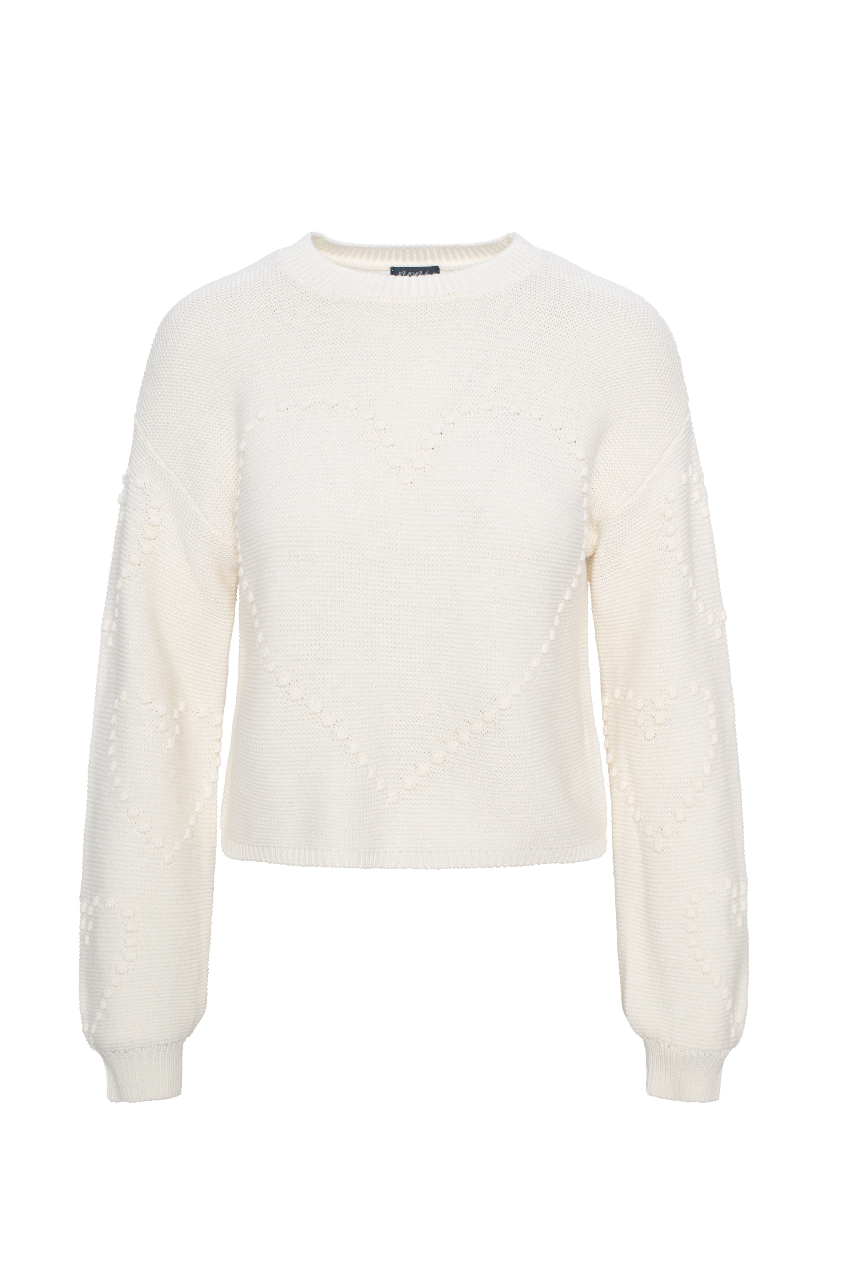 Heart Knitted Sweater in Cream by Noni