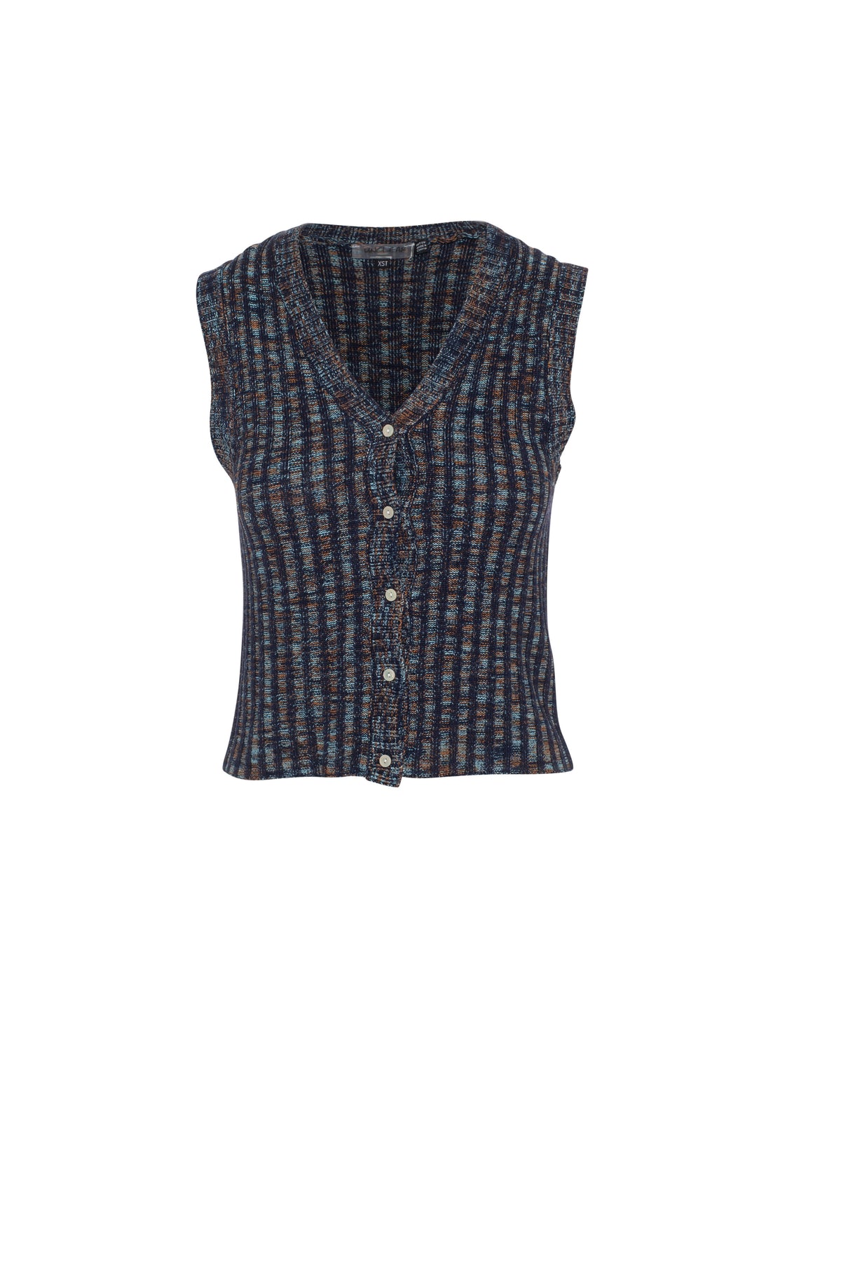 Multicolor Ribbed Vest in Navy by Unclear