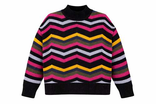 Multi Color Sweater in Mustard Multi by Versatile