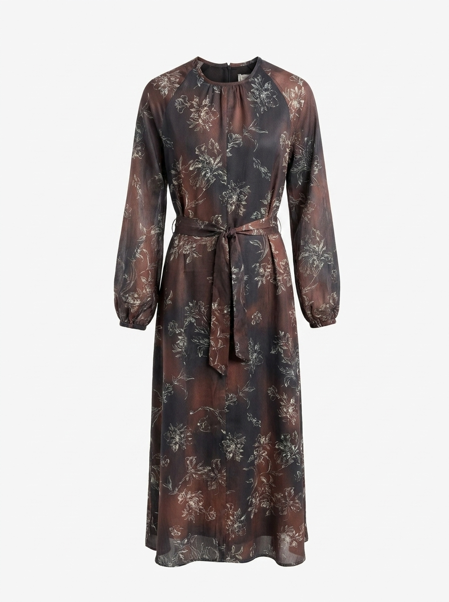 Floral Chiffon Maxi Dress