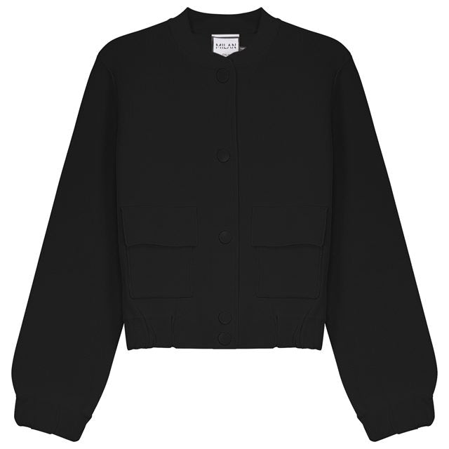 Knit Jacket in Black by Milan Italy