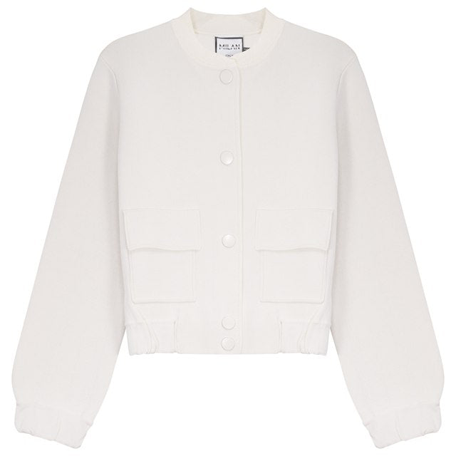 Knit Jacket in Cream by Milan Italy