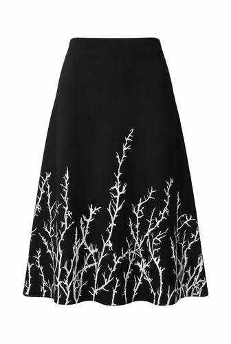 Printed Knit Skirt in Black Vanilla by Milan Italy