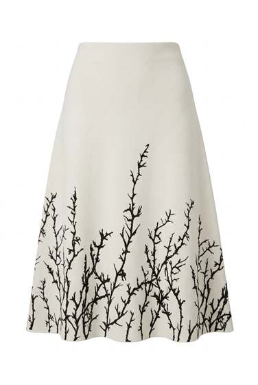 Printed Knit Skirt in Vanilla Black by Milan Italy