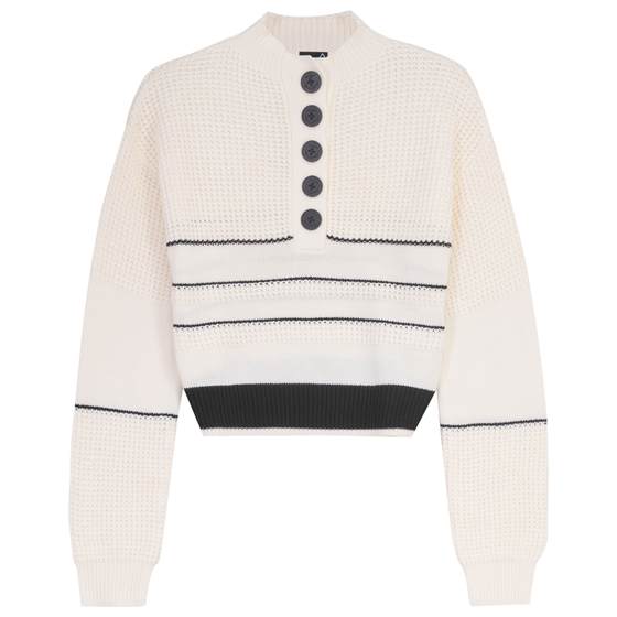 Mock Neck Henley Sweater
