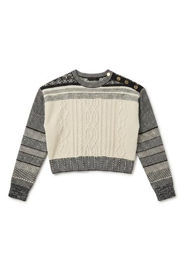 Cable Dolman Sweater in Cream Black by Spades