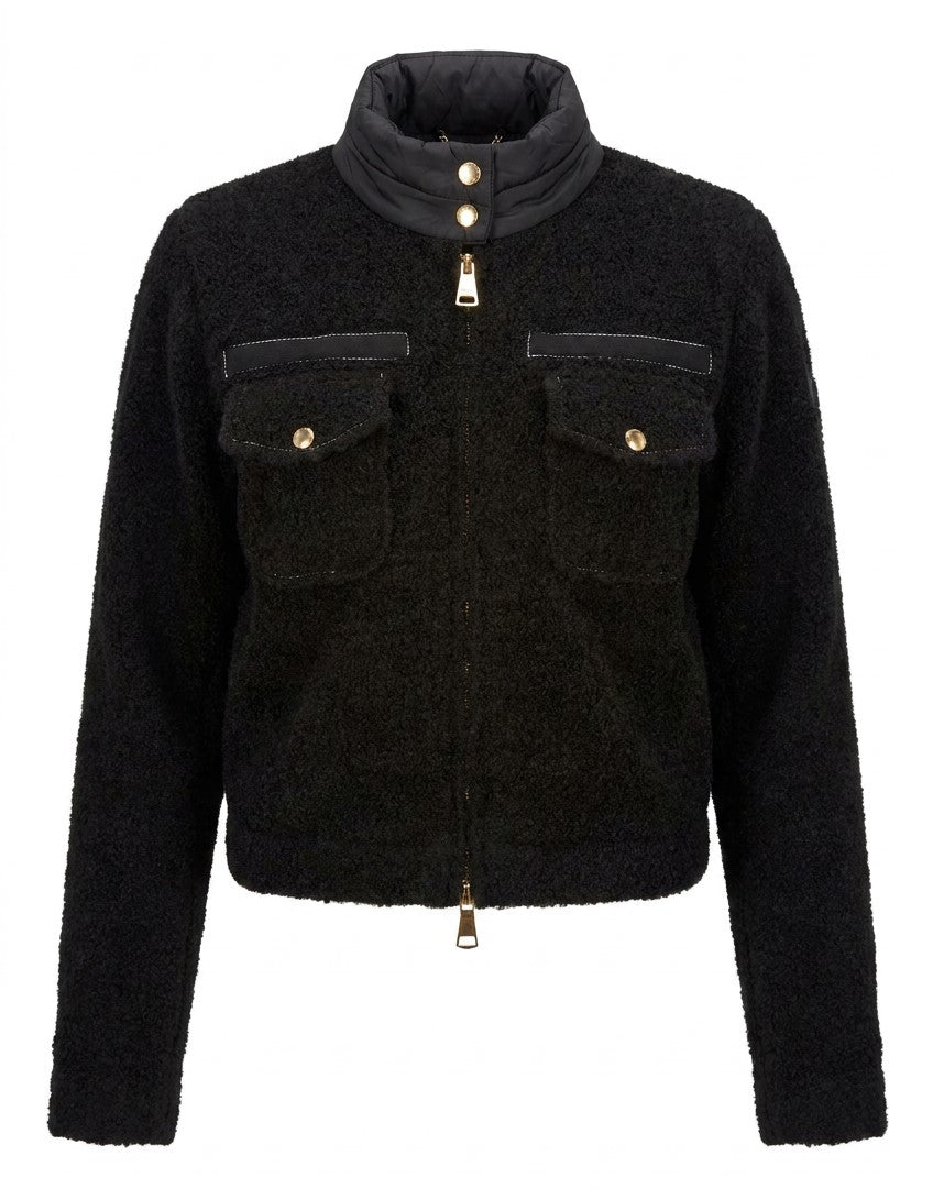 Boucle Knit Quilt Sweater in Black by MiuMax