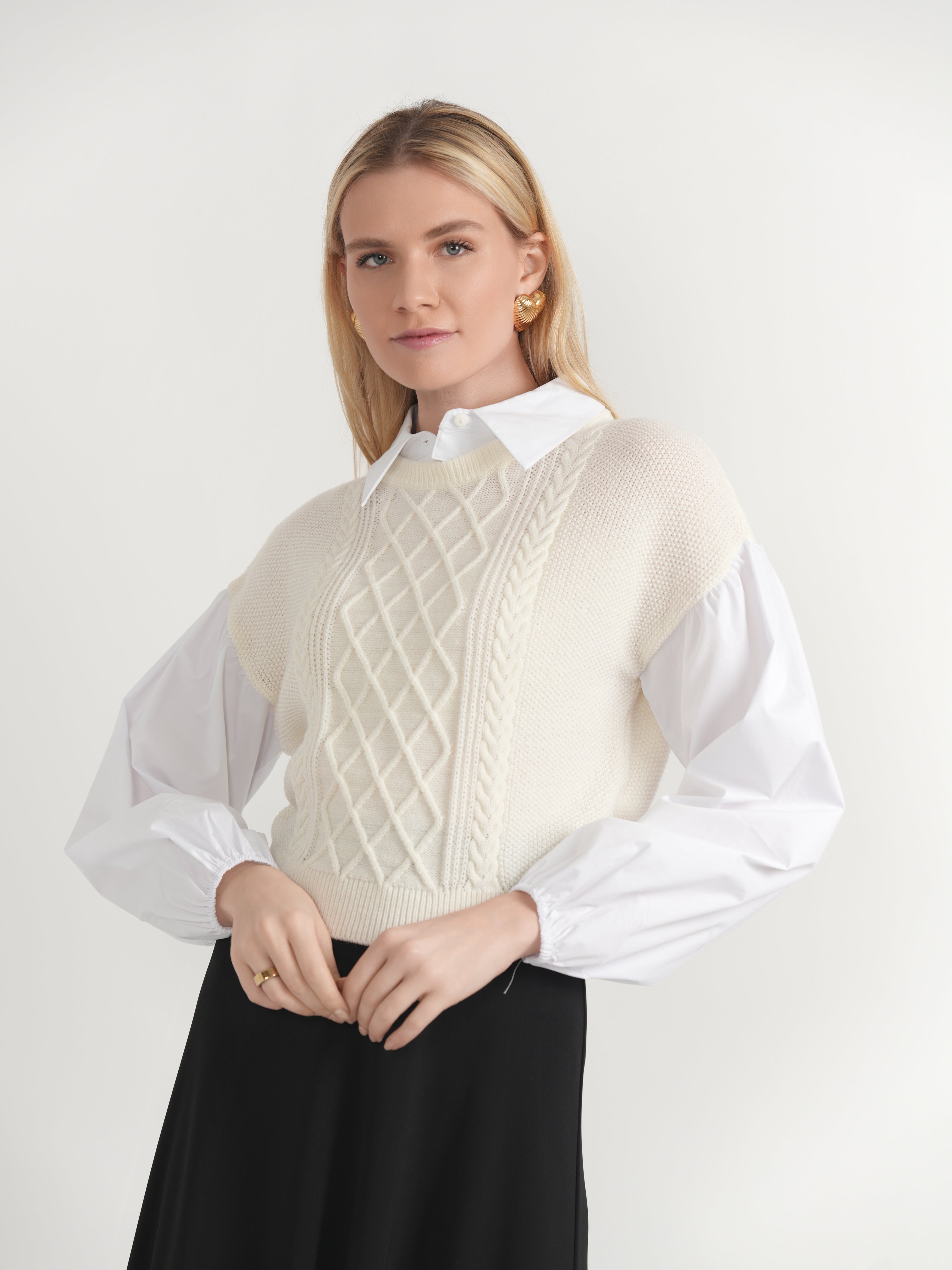 Cable Sweater Shirt Combo in by Iconic