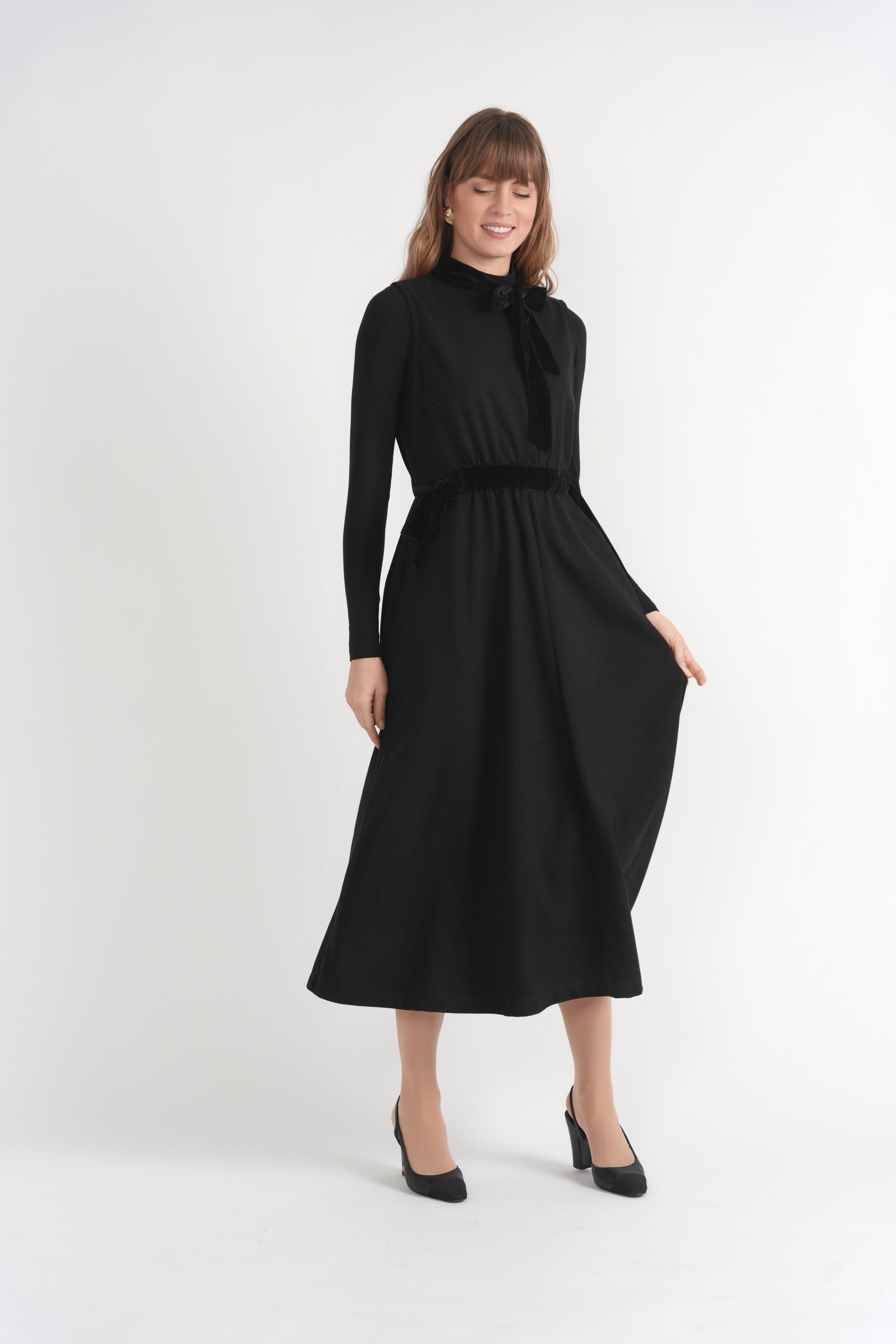 Wool Jumper With Velvet Trim in by Club Malibu