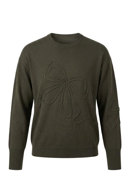 Applique Sweater in Dark Olive by Birch
