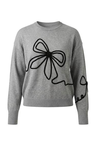 Applique Sweater in Light Grey Mix by Birch