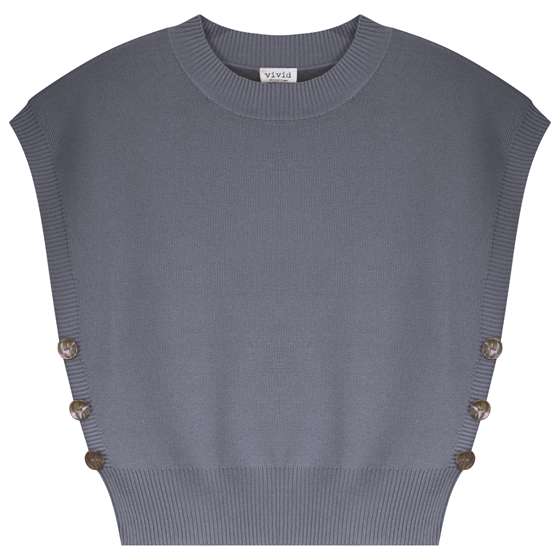 Cropped Knit Vest in Dark Grey Mix by Vivid