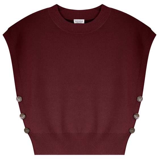 Cropped Knit Vest in Dark Wine by Vivid