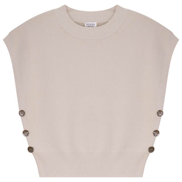 Cropped Knit Vest in Light Oatmeal by Vivid