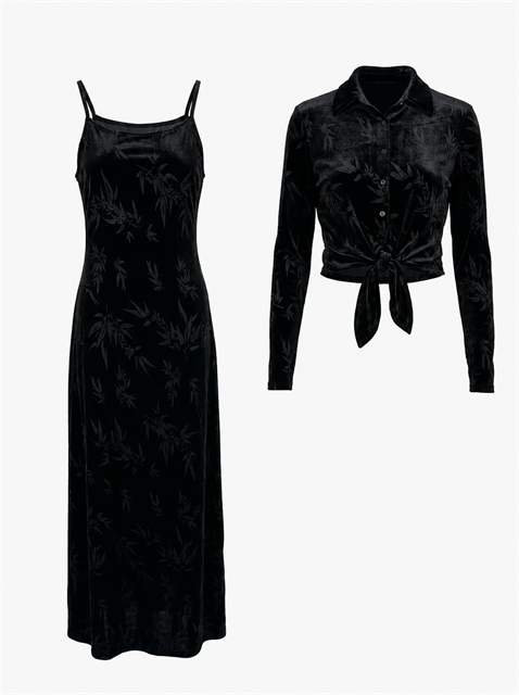 Velour Maxi Dress Set