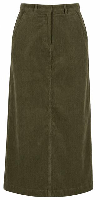 Corduroy Maxi Straight Pocket Skirt