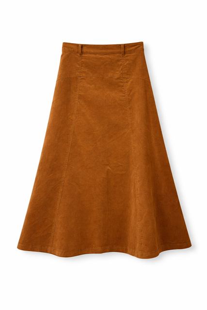 Maxi Corduroy Ulla Skirt in Coffee by Ulla Maxi