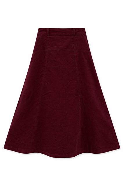 Maxi Corduroy Ulla Skirt in Dark Wine by Ulla Maxi