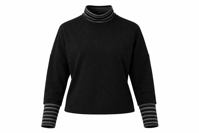 Combo Mock Neck Sweatshirt in Black Black by Dot