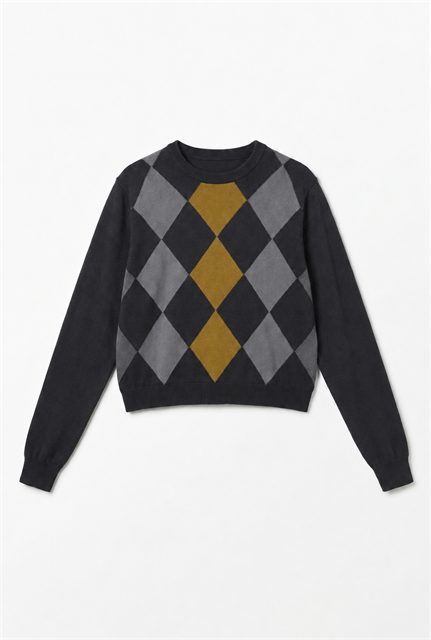 Argyle Cropped Sweater