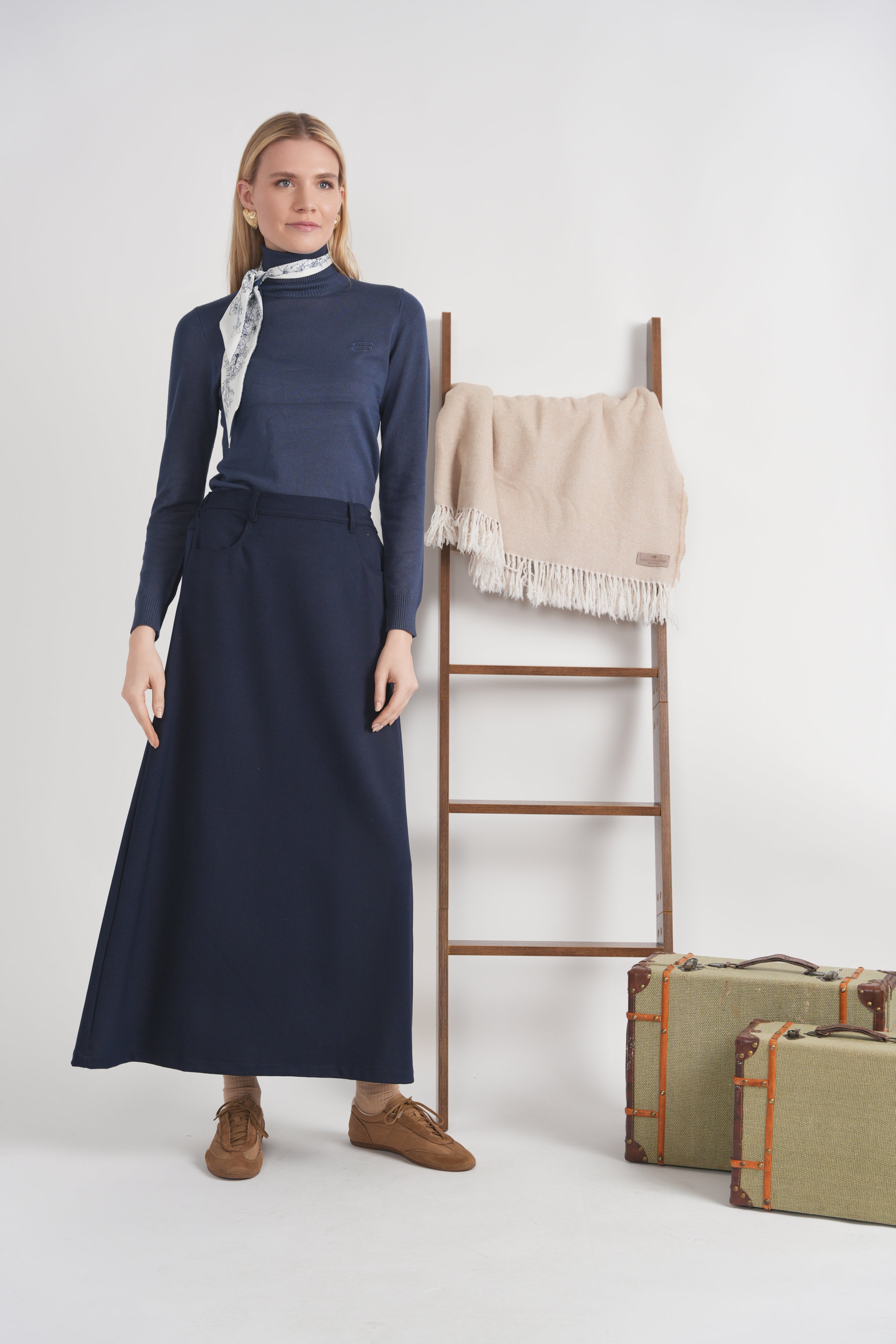 Cool Wool A Line Pull On Maxi Skirt