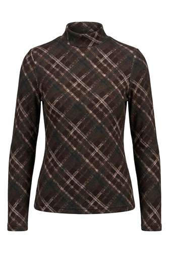Stretch Knit Mock Neck Top in Wine by NYC Factory