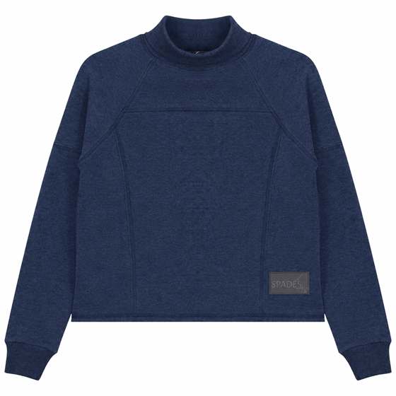 Turtle Neck Sweatshirt Rib Combo in Dark Denim by Spades