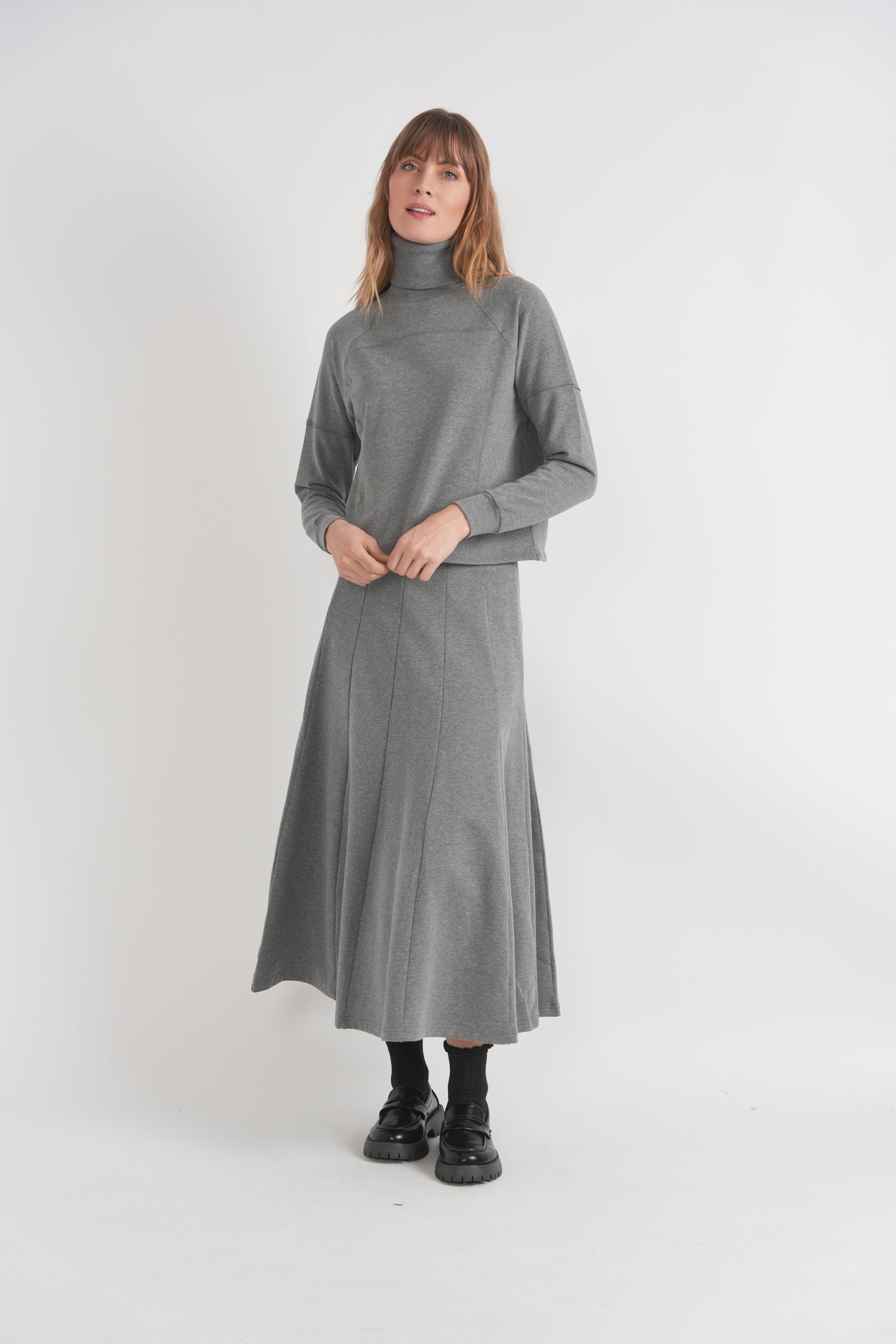 Turtle Neck Sweatshirt Rib Combo