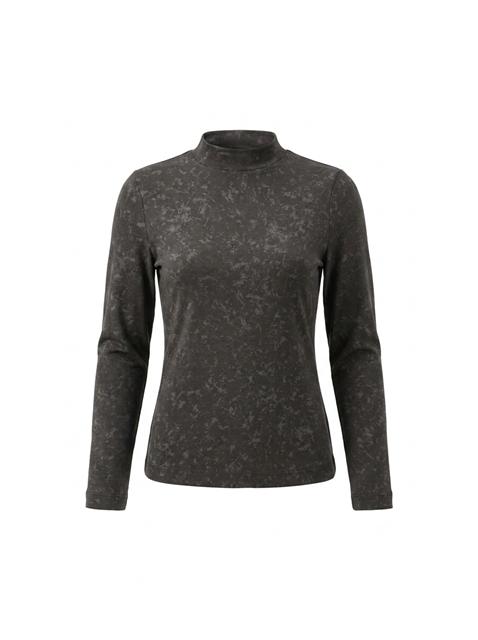 Printed Micro Mock Neck Tee