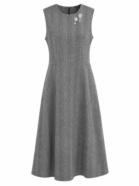 Herringbone Midi Jumper in by Mademoiselle