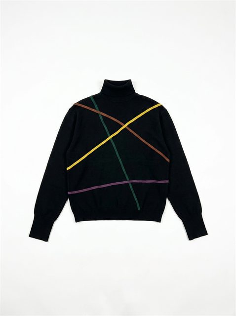 Dolman Contrast Stitching Sweater Turtle Neck