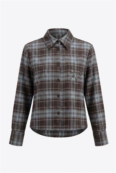 Wool Flannel Plaid Shirt in Coffee by Midi