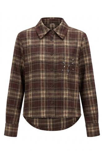 Wool Flannel Plaid Shirt in Wine by Midi