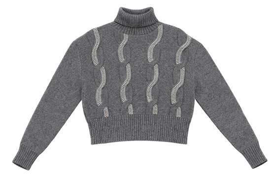 Diamond Sweater in Medium Grey Mix by Coco de la Mour