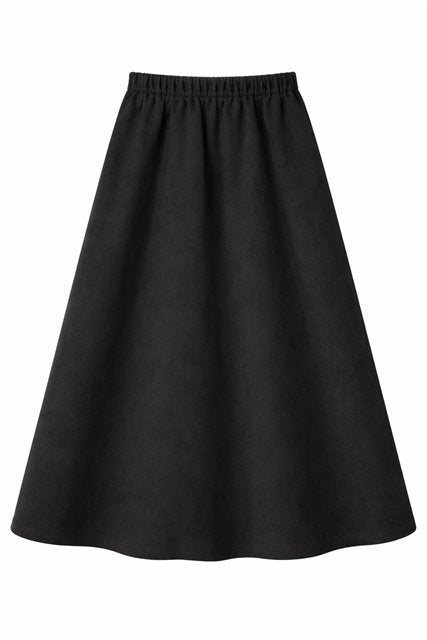 Maxi Corduroy Pull On Skirt in Black by Ulla Maxi