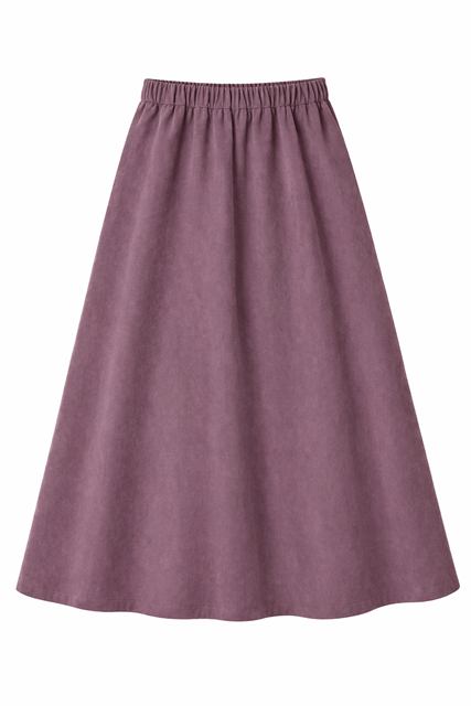 Maxi Corduroy Pull On Skirt in Eggplant by Ulla Maxi