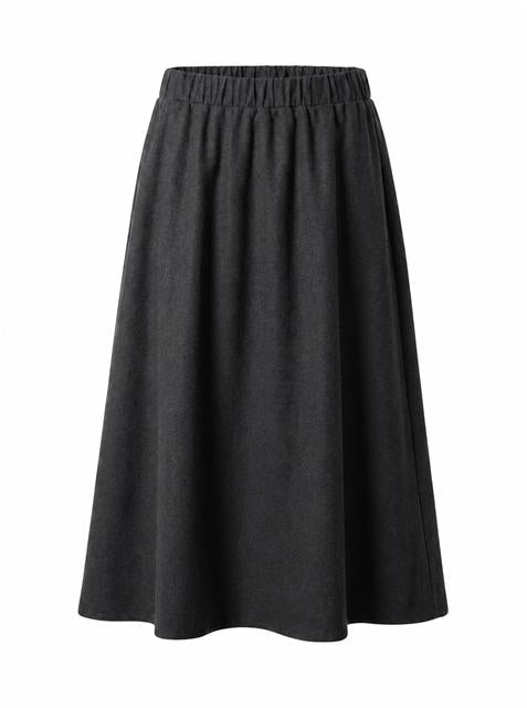 Stretch Wool Pull On Skirt in Charcoal by Marjun