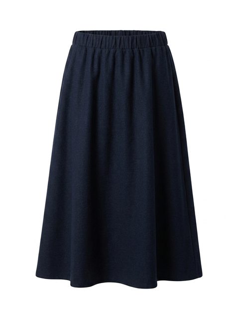 Stretch Wool Pull On Skirt in Navy by Marjun