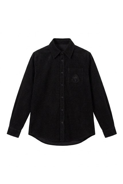 Corduroy Embroidered Blouse in Black by Ulla Maxi