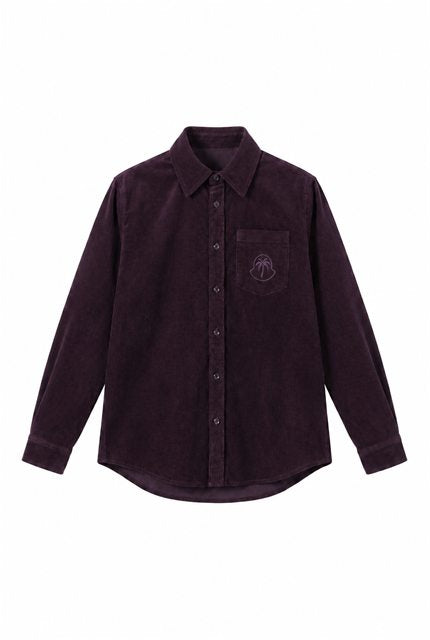 Corduroy Embroidered Blouse in Eggplant by Ulla Maxi