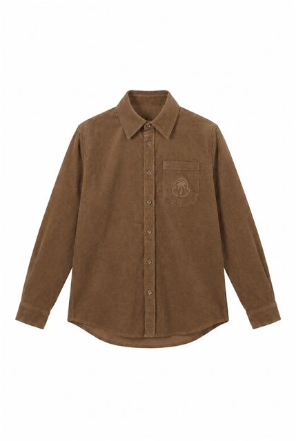 Corduroy Embroidered Blouse in Mocha by Ulla Maxi