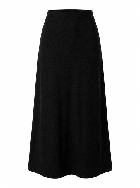 Ribbed Maxi Skirt in Black by Faves