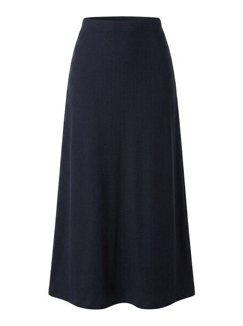 Ribbed Maxi Skirt in Dark Denim by Faves